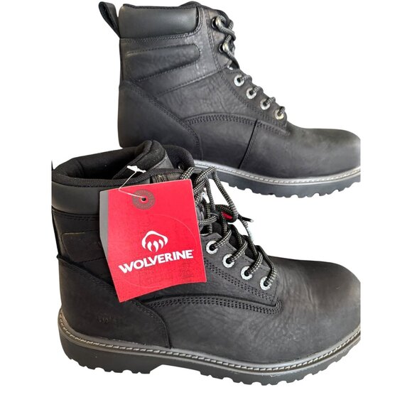 Wolverine Men's Black Waterproof Leather Work Boots Size 11.5 NIB - Picture 1 of 13